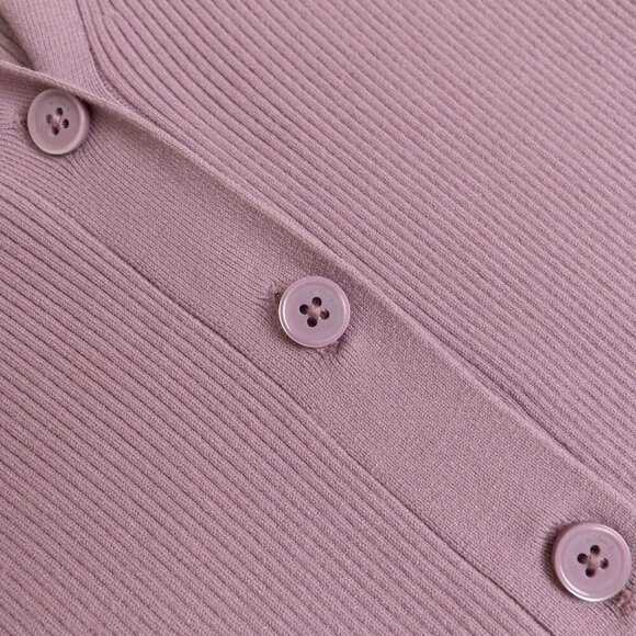Aritzia Wilfred Cardigan V Neck Sweater Soft Knit Slim Claremont Pink Purple - Picture 7 of 14